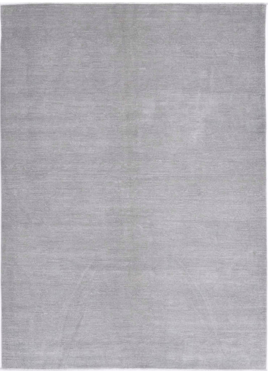 Transitional Hand Knotted Overdyed Tabriz Wool Rug of Size 5'9'' X 8'6'' in Grey and Grey Colors - Made in Afghanistan