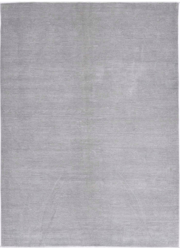 Transitional Hand Knotted Overdyed Tabriz Wool Rug of Size 5'9'' X 8'6'' in Grey and Grey Colors - Made in Afghanistan