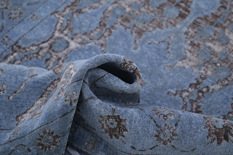 Transitional Hand Knotted Onyx Tabriz Wool Rug of Size 4'1'' X 6'1'' in Grey and Grey Colors - Made in Afghanistan