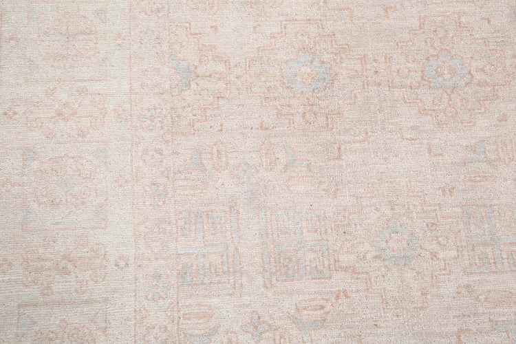 Traditional Hand Knotted Serenity Tabriz Wool Rug of Size 6'10'' X 10'11'' in Grey and Ivory Colors - Made in Afghanistan