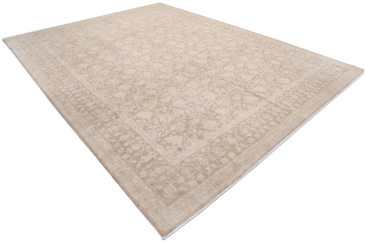 Traditional Hand Knotted Serenity Tabriz Wool Rug of Size 9'10'' X 12'10'' in Brown and Brown Colors - Made in Afghanistan