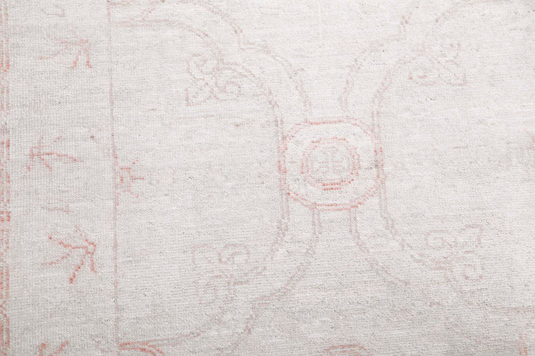 Traditional Hand Knotted Serenity Tabriz Wool Rug of Size 3'10'' X 11'2'' in Ivory and Ivory Colors - Made in Afghanistan