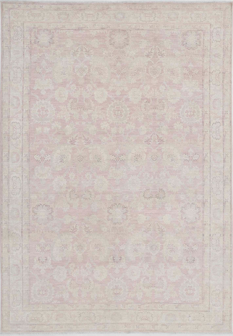 Traditional Hand Knotted Serenity Tabriz Wool Rug of Size 6'0'' X 8'10'' in Brown and Ivory Colors - Made in Afghanistan