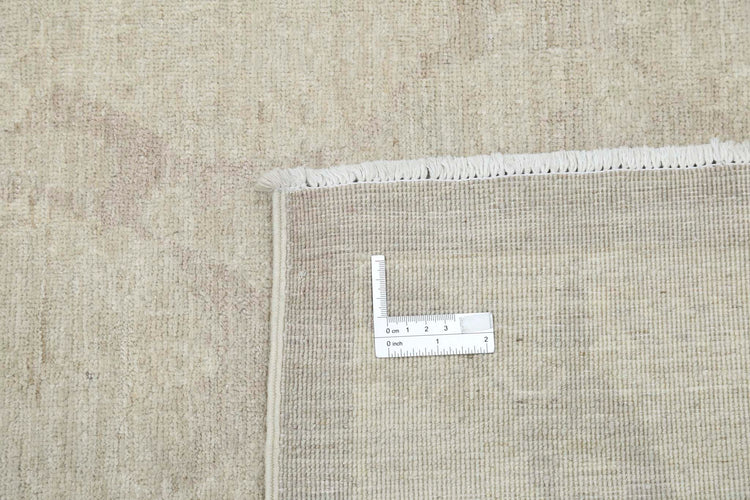 Transitional Hand Knotted Artemix Tabriz Wool Rug of Size 9'10'' X 11'0'' in Grey and Taupe Colors - Made in Afghanistan
