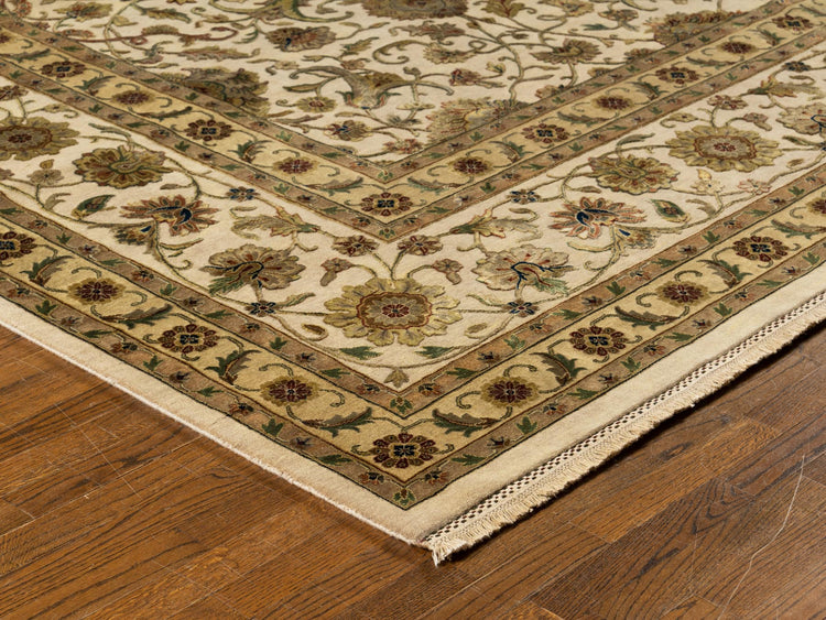 Hand knotted WOOL/SILK KASHAN 12' x 15'3"