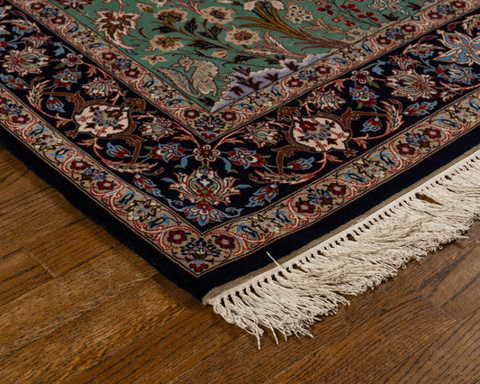 Hand knotted WOOL ISFAHAN 3'7" x 5'8"
