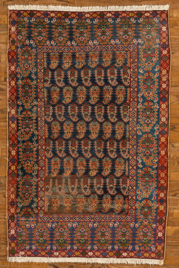WOOL, MALAYER, BLUE (Rectangle) Origin: IRAN , Hand,knotted ANTIQUE