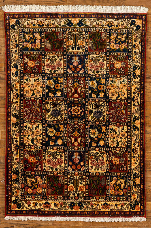 WOOL, BACTIARY, EARTH TONES (Rectangle) Origin: IRAN , Hand,knotted