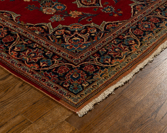 Hand knotted WOOL KASHAN 3'7" x 5'1"