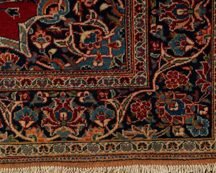Hand knotted WOOL KASHAN 3'7" x 5'1"