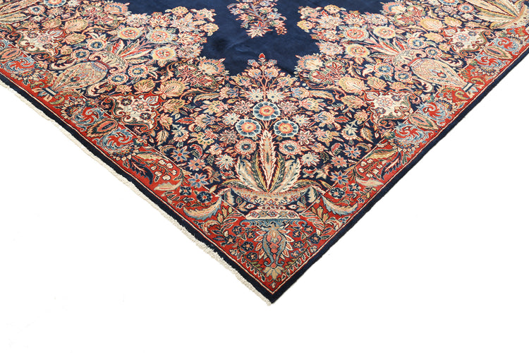 Hand Knotted Persian Kerman Fine Wool Rug - 11'9'' x 16'8''