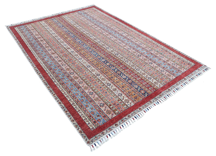 Hand Knotted Shaal Wool Rug - 5'8'' x 7'9''