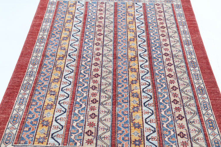 Hand Knotted Shaal Wool Rug - 3'9'' x 5'9''