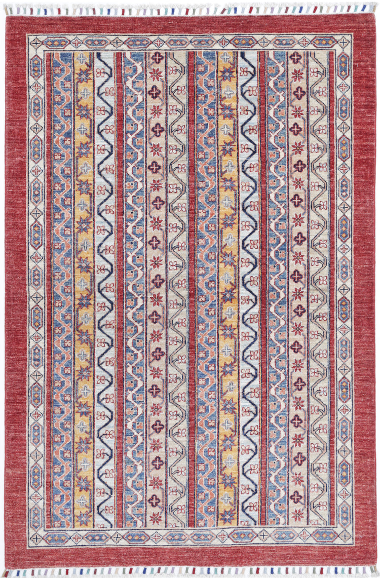 Hand Knotted Shaal Wool Rug - 3'9'' x 5'9''