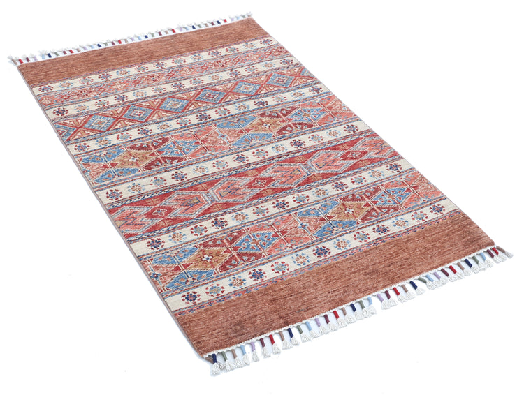 Hand Knotted Khurjeen Wool Rug - 2'7'' x 3'10''