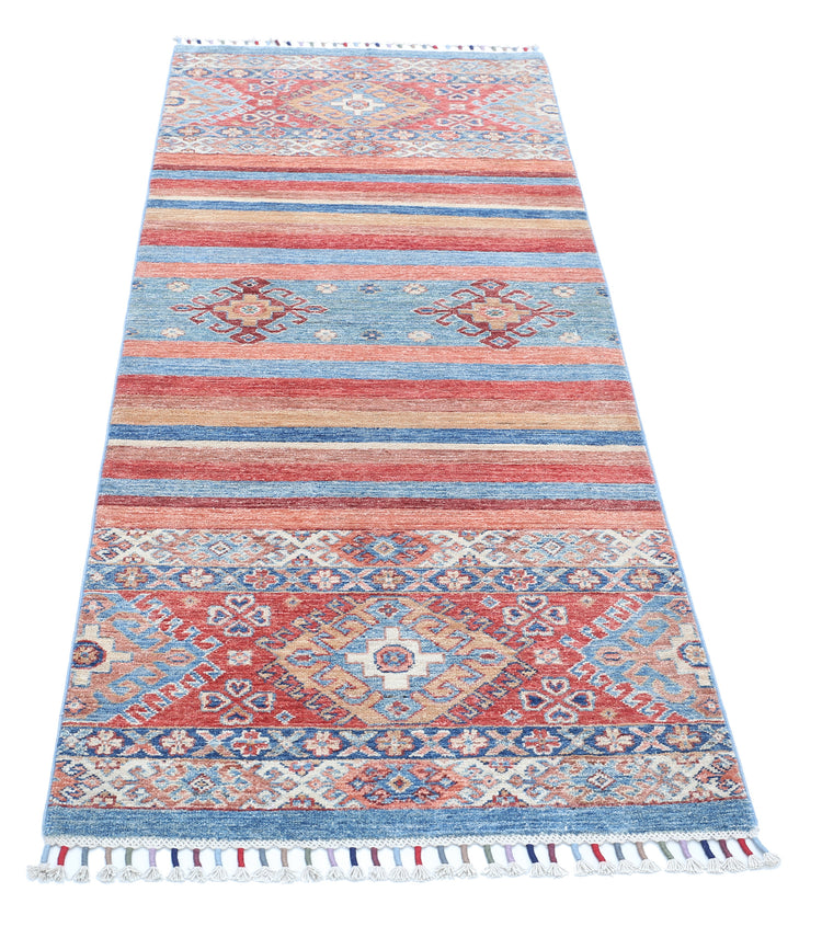 Hand Knotted Khurjeen Wool Rug - 2'6'' x 6'5''