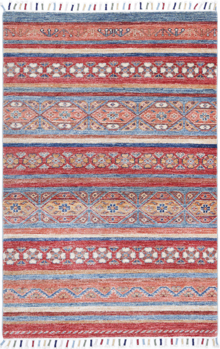Hand Knotted Khurjeen Wool Rug - 2'11'' x 4'8''