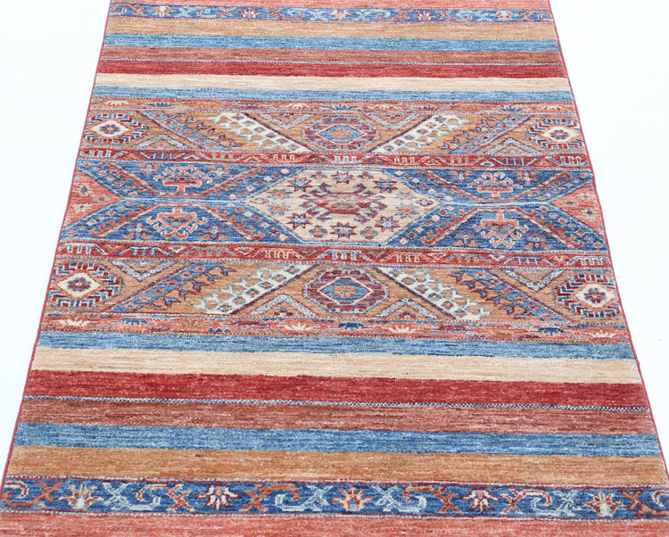 Hand Knotted Khurjeen Wool Rug - 3'0'' x 4'10''