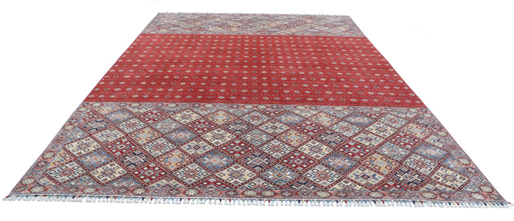Hand Knotted Khurjeen Wool Rug - 9'7'' x 13'6''