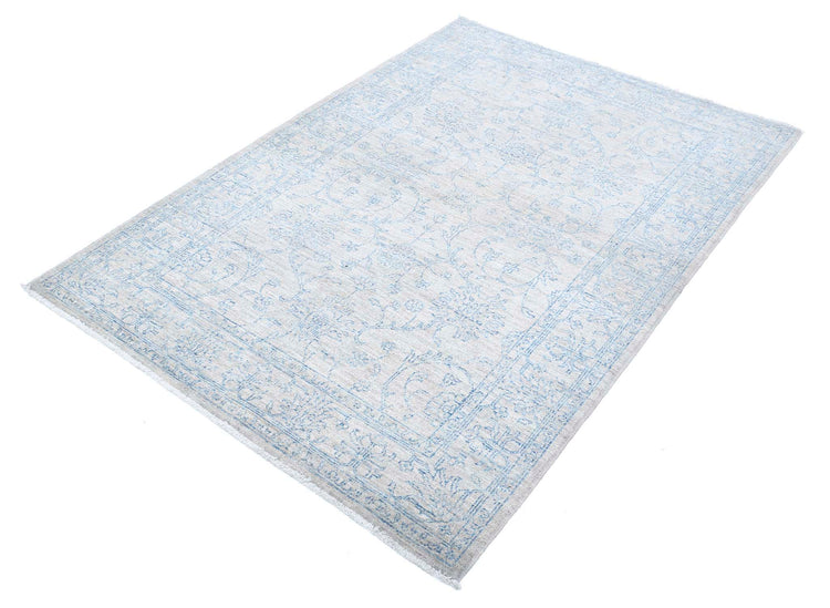 Hand Knotted Overdyed Wool Rug - 4'1'' x 5'10''