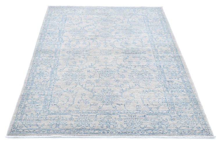 Hand Knotted Overdyed Wool Rug - 4'1'' x 5'10''