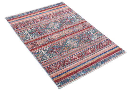 Hand Knotted Khurjeen Wool Rug - 2'9'' x 3'10''