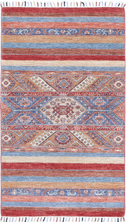Hand Knotted Khurjeen Wool Rug - 2'11'' x 4'10''