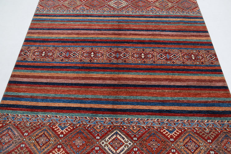 Hand Knotted Khurjeen Wool Rug - 5'9'' x 7'10''