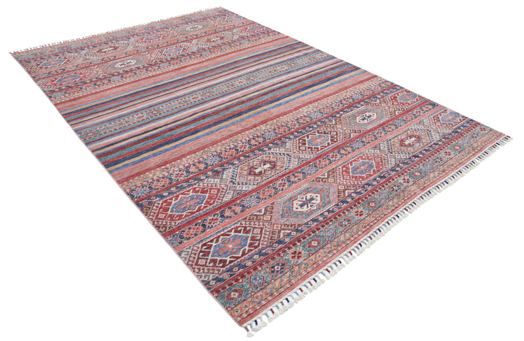 Hand Knotted Khurjeen Wool Rug - 6'8'' x 9'7''