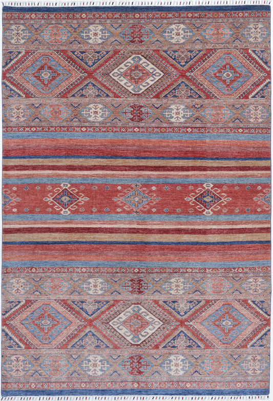 Hand Knotted Khurjeen Wool Rug - 6'8'' x 9'7''