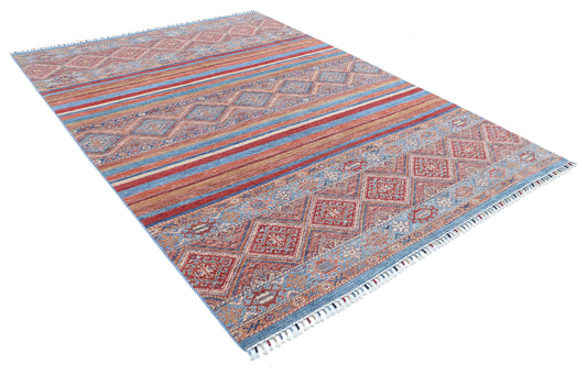 Hand Knotted Khurjeen Wool Rug - 6'8'' x 9'3''