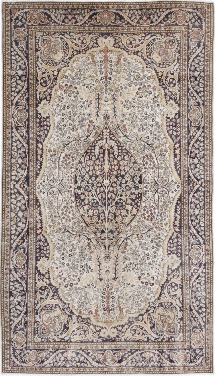 Hand Knotted Antique Persian Tabriz Wool Rug - 4'6'' x 8'0''
