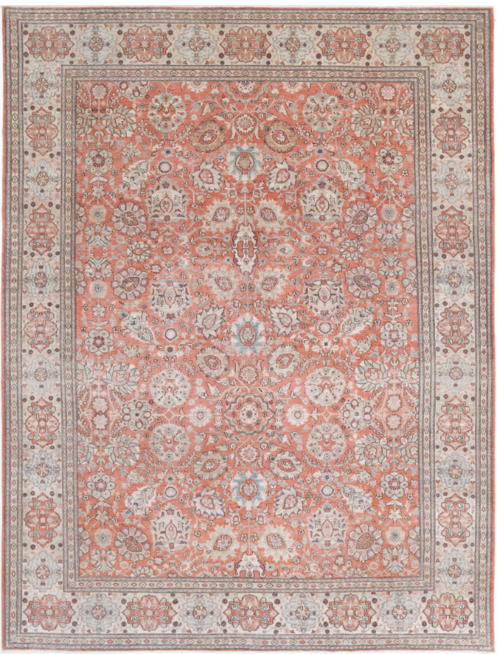 Hand Knotted Ariana Wool Rug - 8' 10" X 11' 7" 8' 10" X 11' 7" (269 X 353) / Pink / Wool