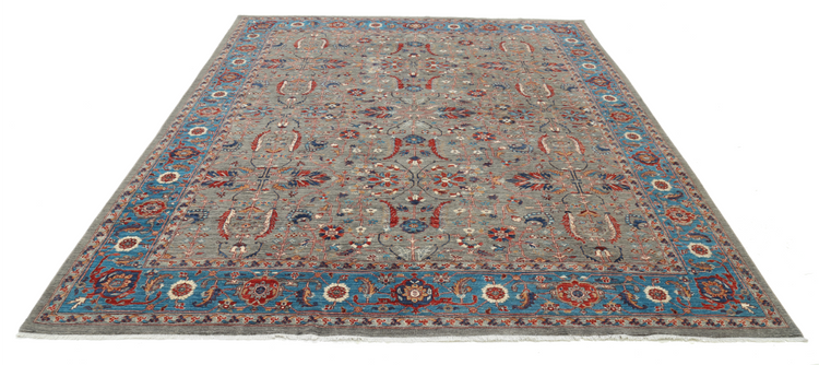 Hand Knotted Ariana Wool Rug - 8' 1" X 9' 9" 8' 1" X 9' 9" (246 X 297) / Grey / Wool