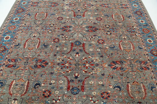 Hand Knotted Ariana Wool Rug - 8' 1" X 9' 9" 8' 1" X 9' 9" (246 X 297) / Grey / Wool