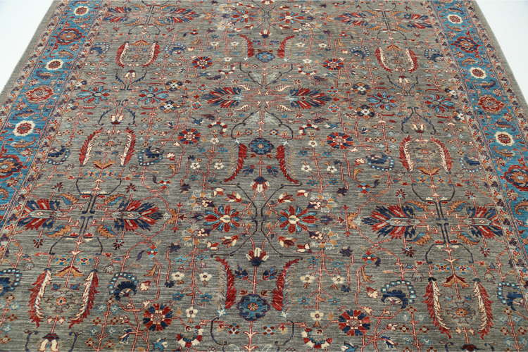 Hand Knotted Ariana Wool Rug - 8' 1" X 9' 9" 8' 1" X 9' 9" (246 X 297) / Grey / Wool