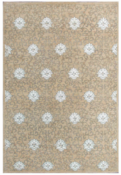 Hand Knotted Artemix Wool & Cotton Rug - 5' 9" X 8' 7" 5' 9" X 8' 7" (175 X 262) / Beige / Wool & Cotton