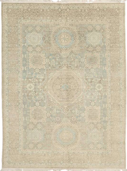 Hand Knotted Artemix Wool Rug - 8' 0" X 10' 1" 8' 0" X 10' 1" (244 X 307) / Blue / Wool