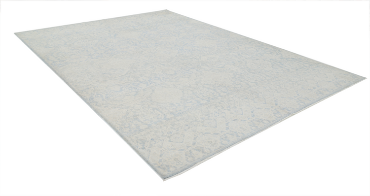 Hand Knotted Artemix Wool Rug - 8' 9" X 12' 1" 8' 9" X 12' 1" (267 X 368) / Blue / Wool