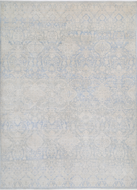 Hand Knotted Artemix Wool Rug - 8' 9" X 12' 1" 8' 9" X 12' 1" (267 X 368) / Blue / Wool