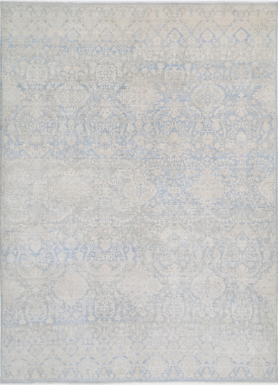 Hand Knotted Artemix Wool Rug - 8' 9" X 12' 1" 8' 9" X 12' 1" (267 X 368) / Blue / Wool