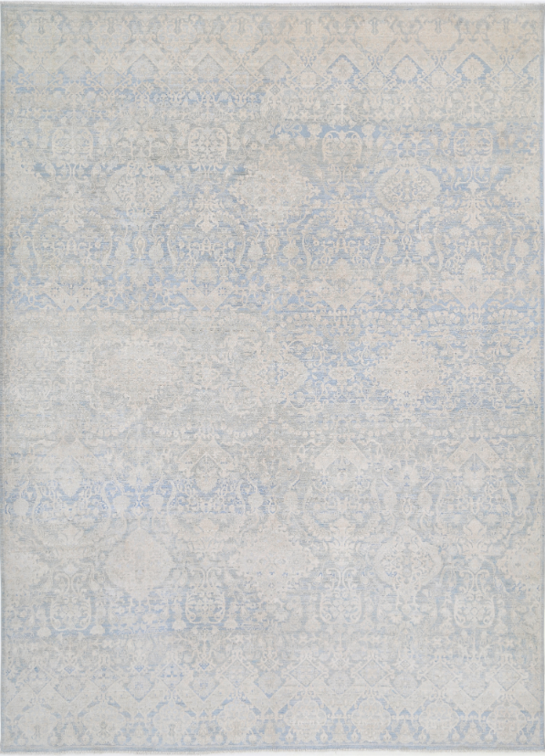 Hand Knotted Artemix Wool Rug - 8' 9" X 12' 1" 8' 9" X 12' 1" (267 X 368) / Blue / Wool