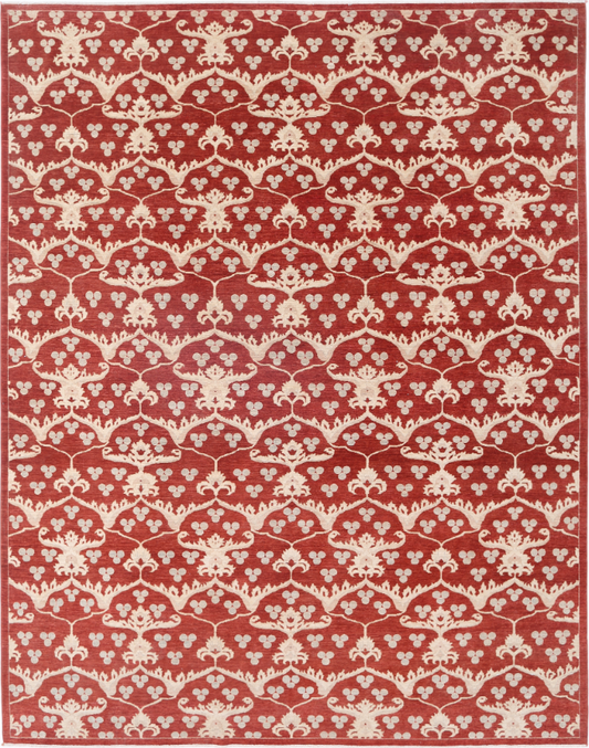 Hand Knotted Artemix Wool Rug - 9' 4" X 12' 1" 9' 4" X 12' 1" (284 X 368) / Red / Wool