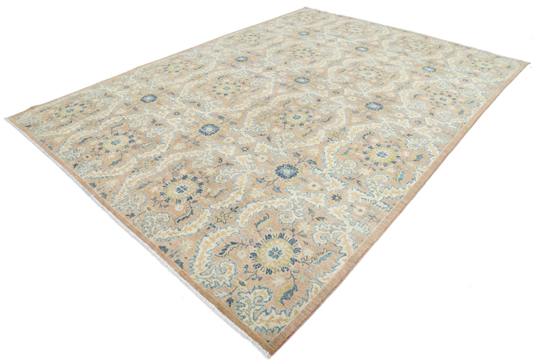 Hand Knotted Artemix Wool Rug - 8' 10" X 12' 2" 8' 10" X 12' 2" (269 X 371) / Tan / Wool