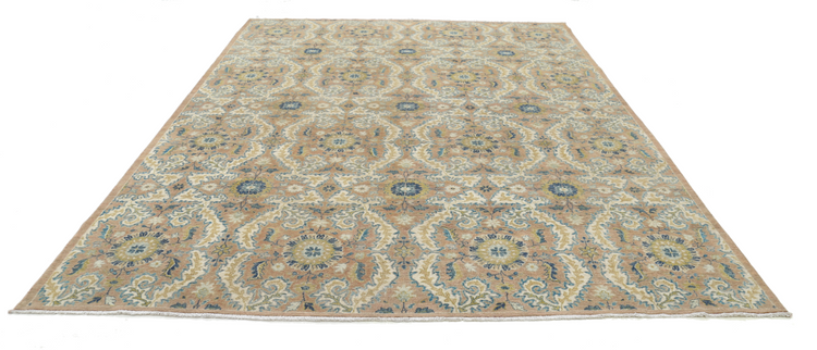 Hand Knotted Artemix Wool Rug - 8' 10" X 12' 2" 8' 10" X 12' 2" (269 X 371) / Tan / Wool