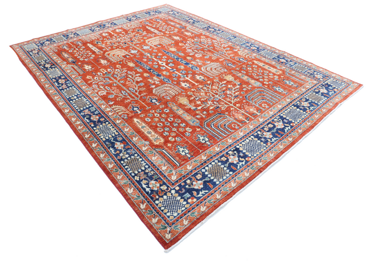 Hand Knotted Bakshaish Wool Rug - 7' 9" X 9' 11" 7' 9" X 9' 11" (236 X 302) / Rust / Wool