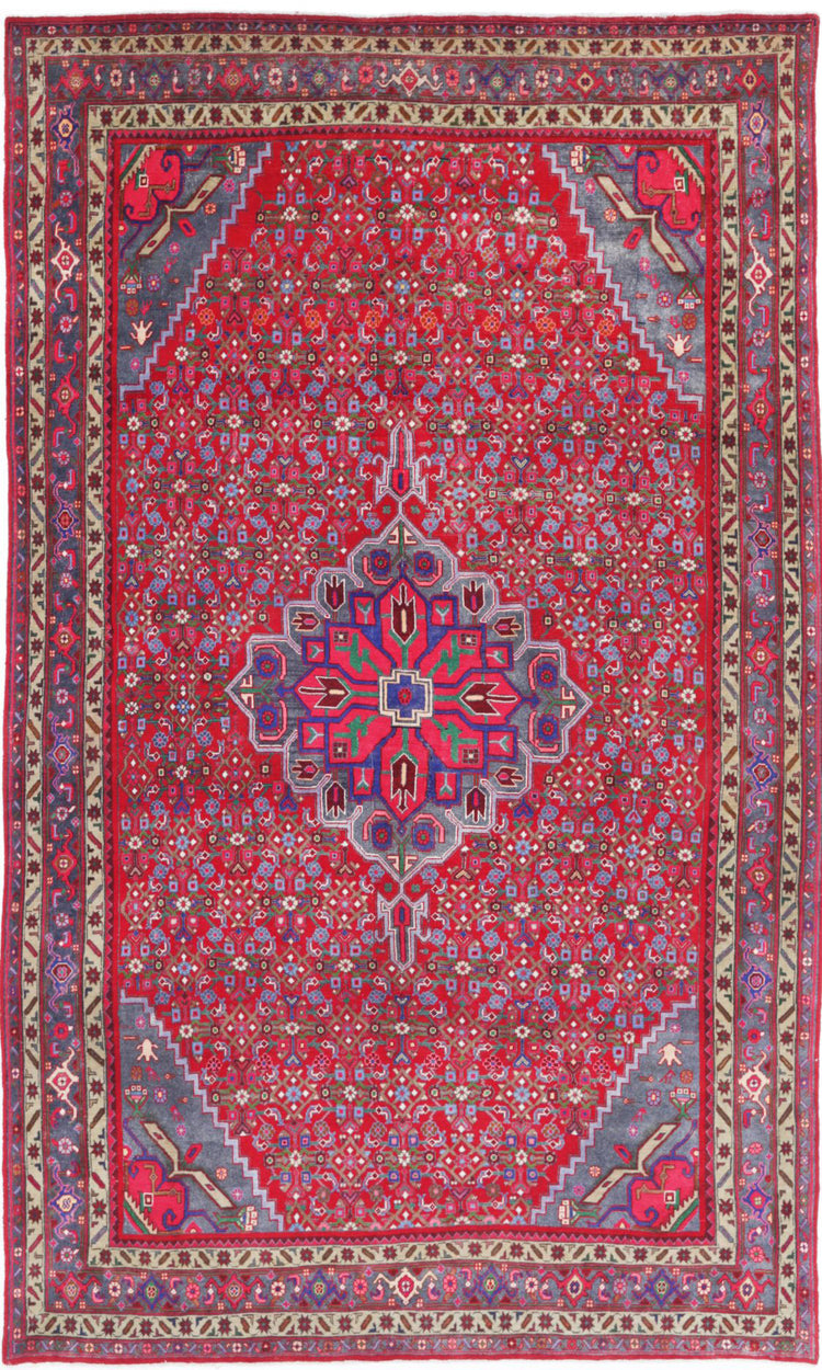 Hand Knotted Persian Bijar Wool Rug - 6'9'' x 11'6''