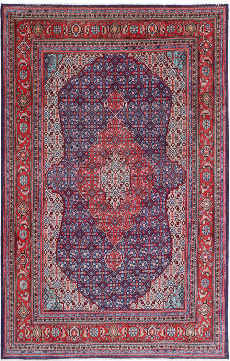 Hand Knotted Persian Bijar Wool Rug - 6'7'' x 10'7''