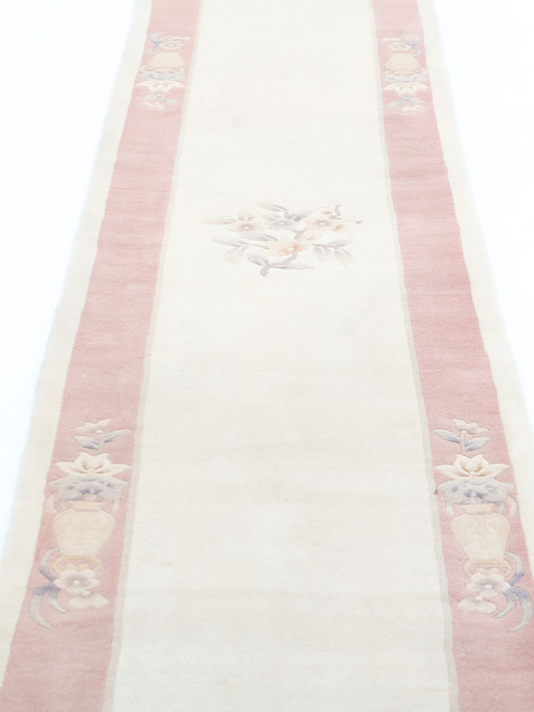 Hand Knotted Chinese Wool Rug - 2'6'' x 11'11''