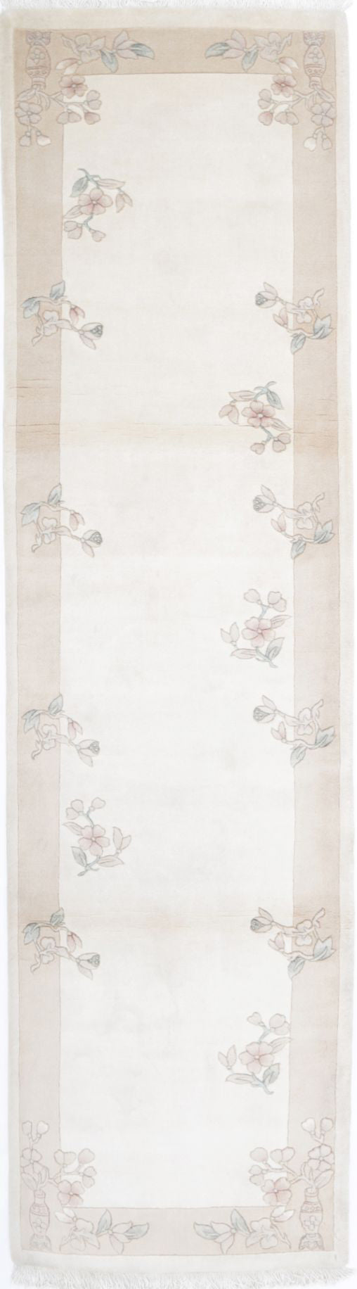 Hand Knotted Chinese Wool Rug - 2'6'' x 10'4''